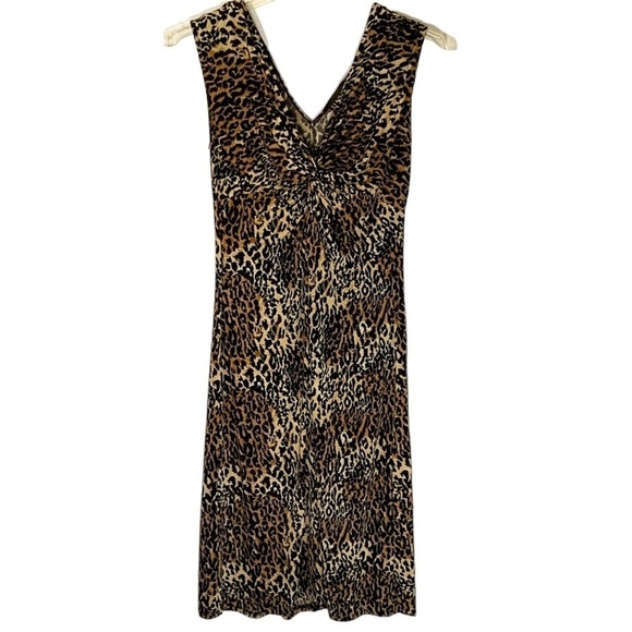 Tiana B. Dress Leopard Print Midi Sleeveless Stretch Size M - Picture 1 of 11